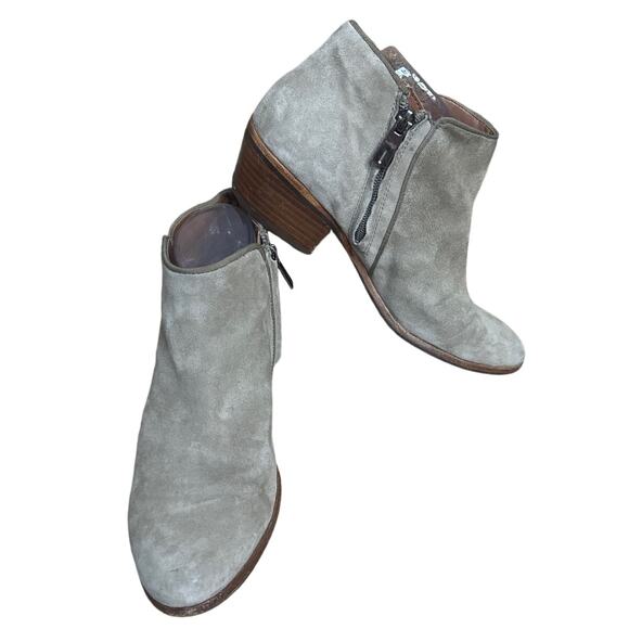 Sam Edelman Petty Suede Side Zip Booties Ankle Boots Tan Size 8 - Picture 1 of 12